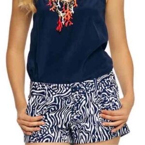 Lilly Pulitzer Navy White Zebra-Print Women’s Shorts